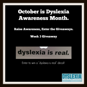 Dyslexia Giveaway Week 3 Decal